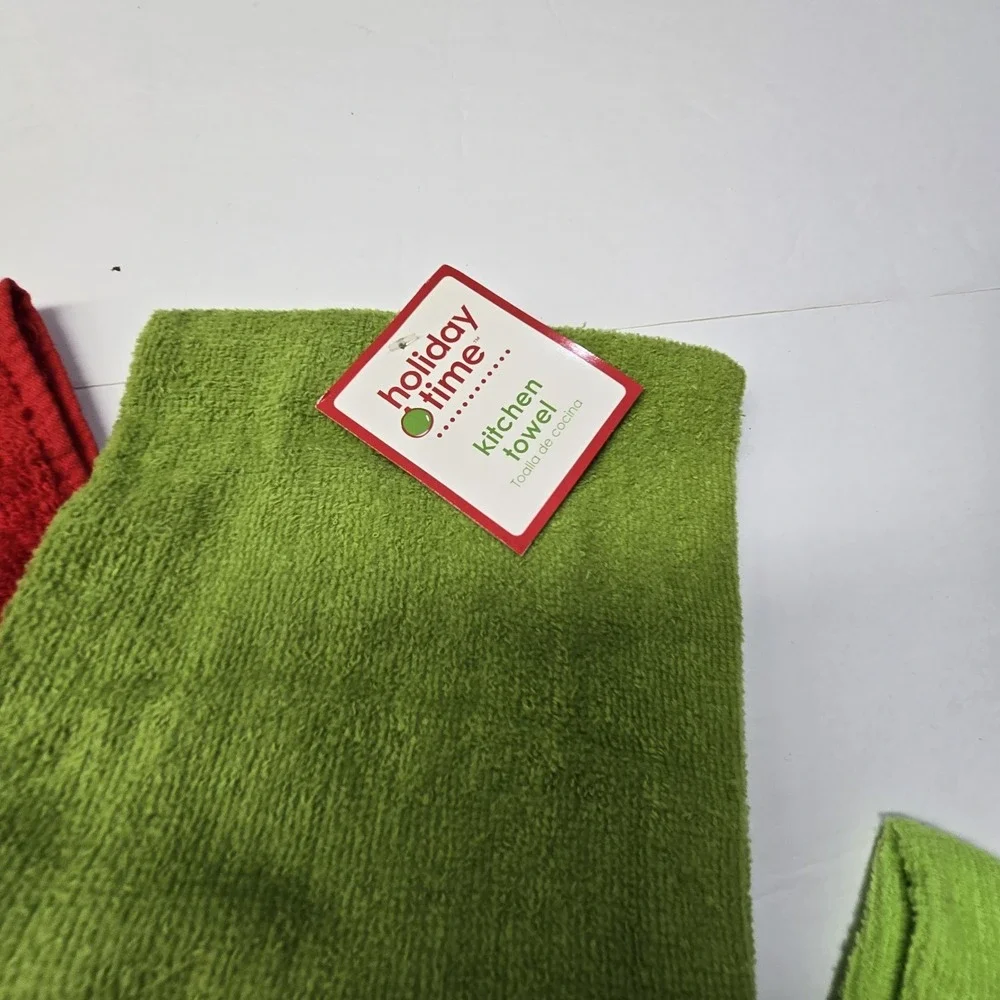 Vintage 90s Y2K Set Of 6‎ Holiday Hand Towels Mittens Candy Ho Ho Ho Christmas
